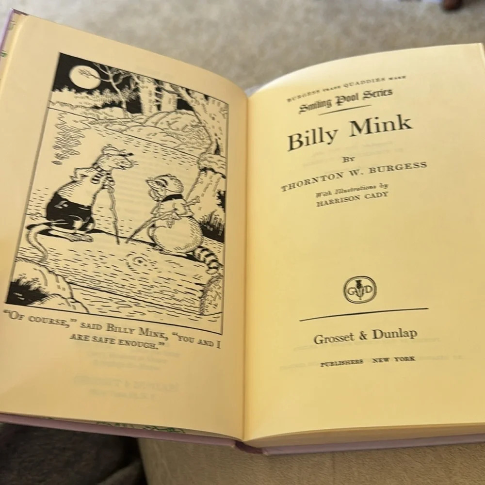 Billy Mink - Smiling Pool Series by Thornton Burgess 1924 Hardcover Book Vintage - Picture 4 of 7
